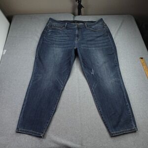 Judy Blue Jeans Womens 24W Blue Relaxed Fit Distressed Preppy Plus Size
